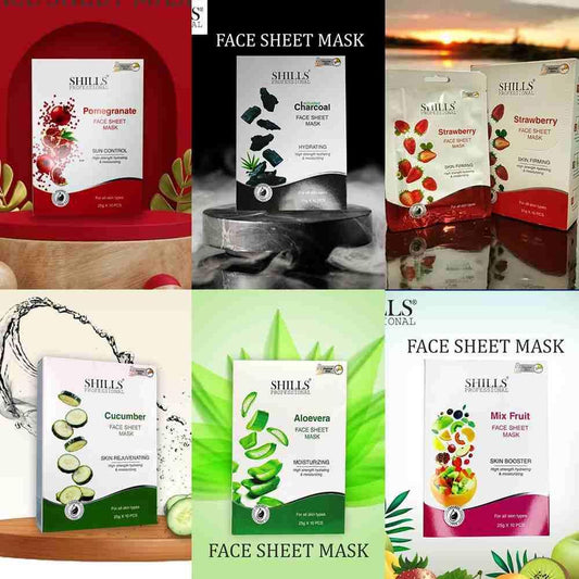 MIX FRUIT SHEET MASK WITH SERUM (Pack of 6)