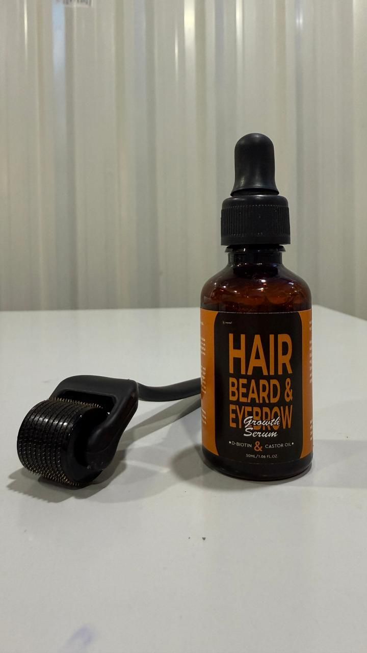 Hair Beard & Eyebrow Growth Serum With Roller 30 ML (Pack of 2)